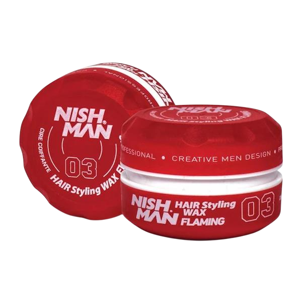 Cera Hair Wax 03 Flaming Nishman - Fijación Fuerte con Brillo