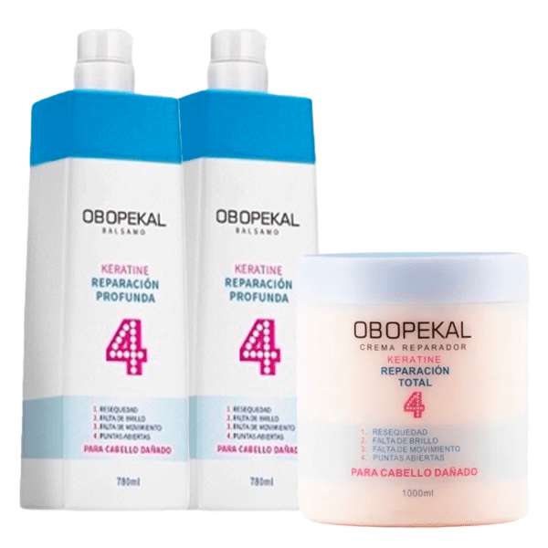 Kit Total 4 Obopekal - Crema, Shampoo y Acondicionador Capilar