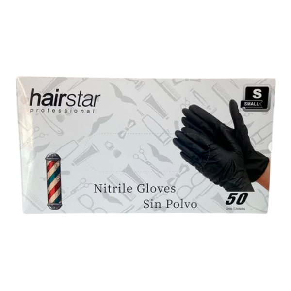 Guantes de Nitrilo Negro Hairstar - Pack para Barbería Profesional