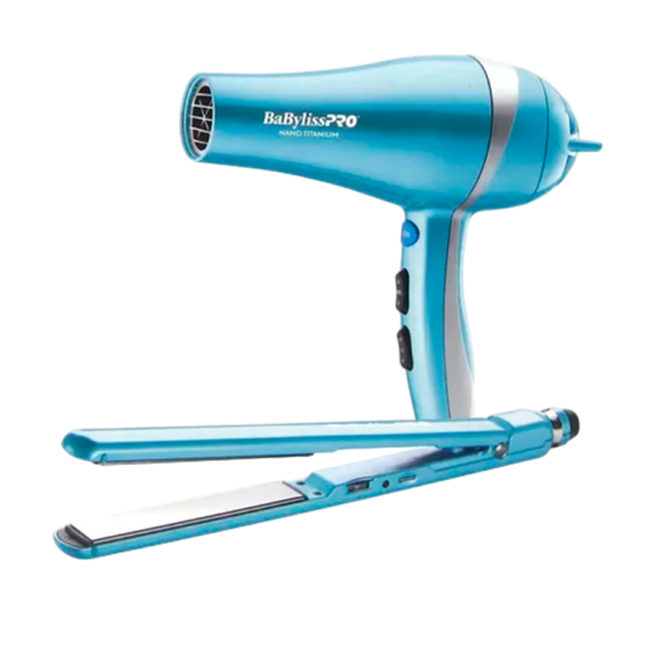Kit Plancha Ultradelgada & Secador Ionic Celeste BaBylissPRO