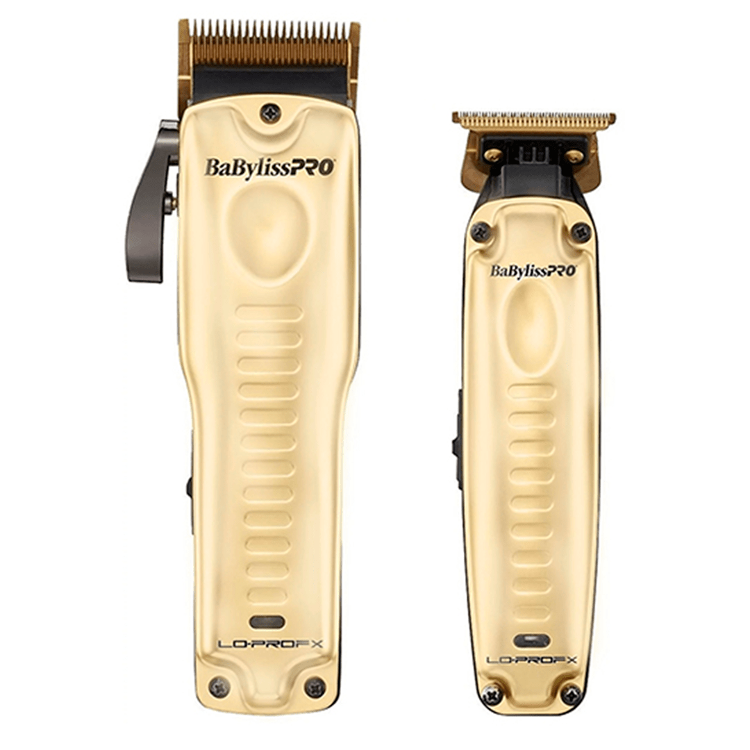 Pack Gold BaBylissPRO Lo-Pro Clipper + Trimmer - Kit Completo Dorado