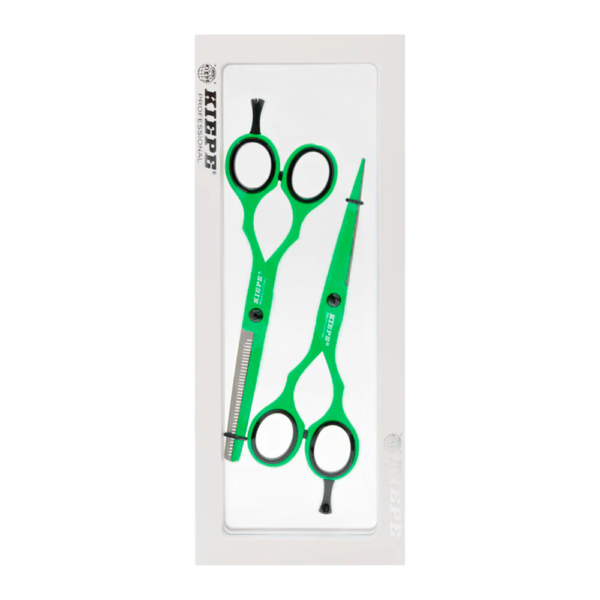 Par de Tijeras Kiepe Green Tea 5.5'' - Corte + Entresacadora