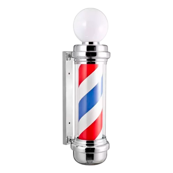 Pole de Barbería Clásico con Esfera - Decoración Premium Barbería