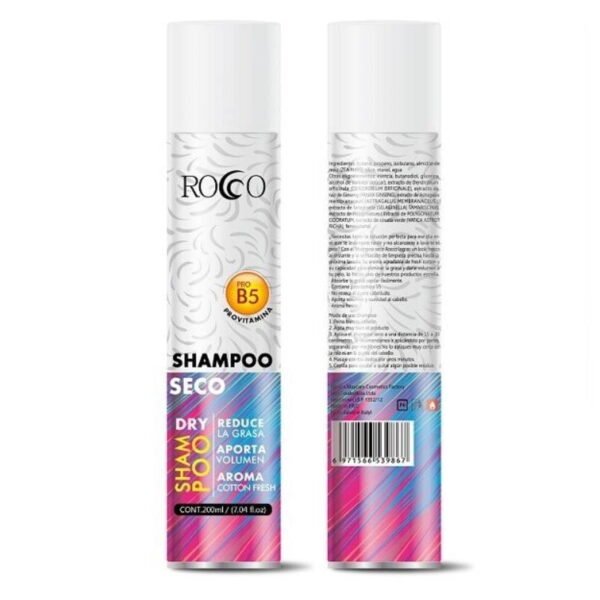 Shampoo Seco 200ml Rocco - Limpieza sin Agua para Cabello