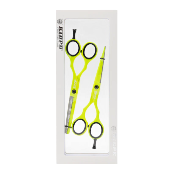 Set de Tijeras Kiepe Lime 5.5" - Tijera de Corte y Entresacadora