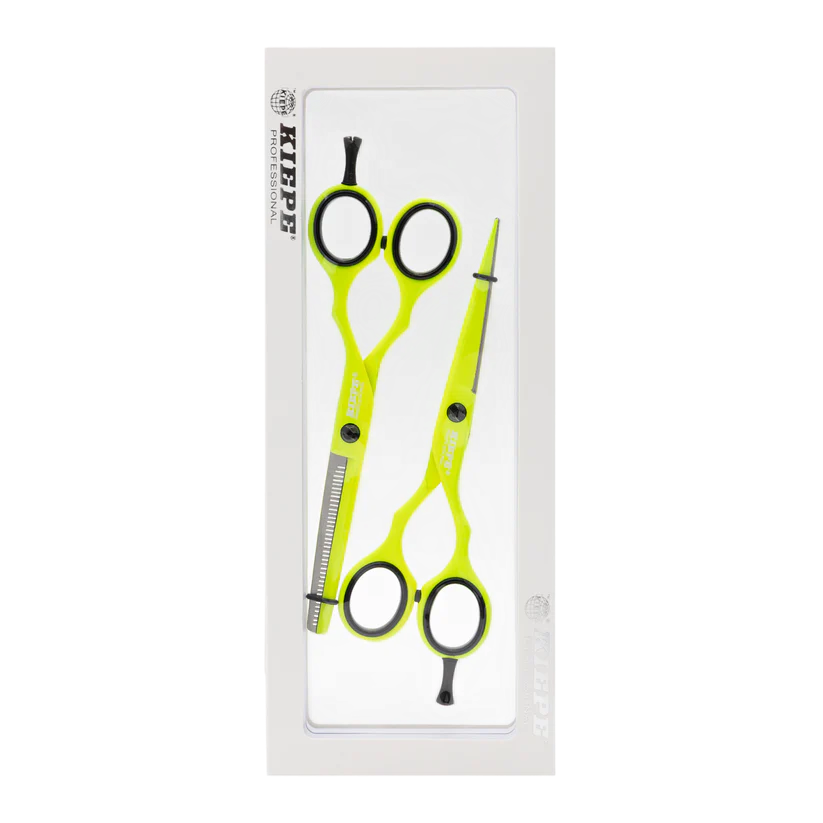 Set de Tijeras Kiepe Lime 5.5" - Tijera de Corte y Entresacadora