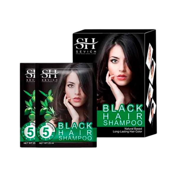 Shampoo Black Fórmula Natural Sevich - Cubre Canas y Oscurece el Cabello